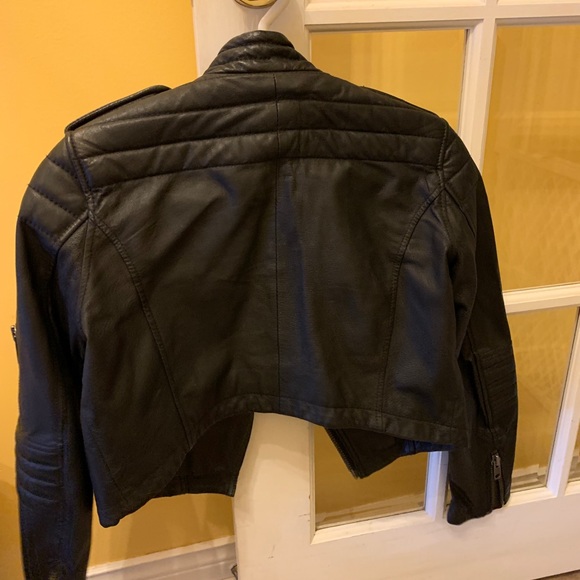 cropped studded moto faux leather jacket - Picture 4 of 4